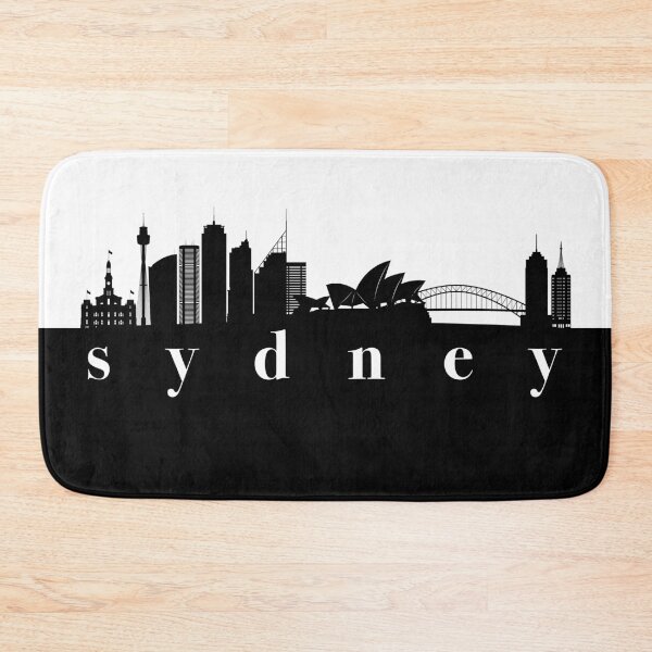 Item preview, minimalist sydney skyline black and white color block  designed and sold by neopop.