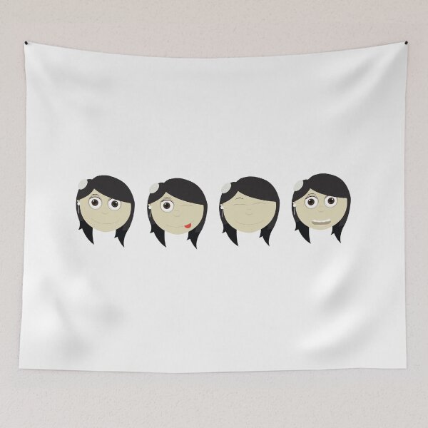 Item preview, Papercraft style artwork of a little girl facial expressions designed and sold by chattleyworks.
