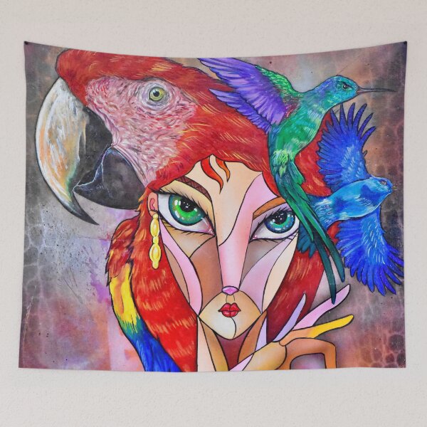 Item preview, Woman Colorful Abstract Painting - Cubism Style designed and sold by DopeTops.