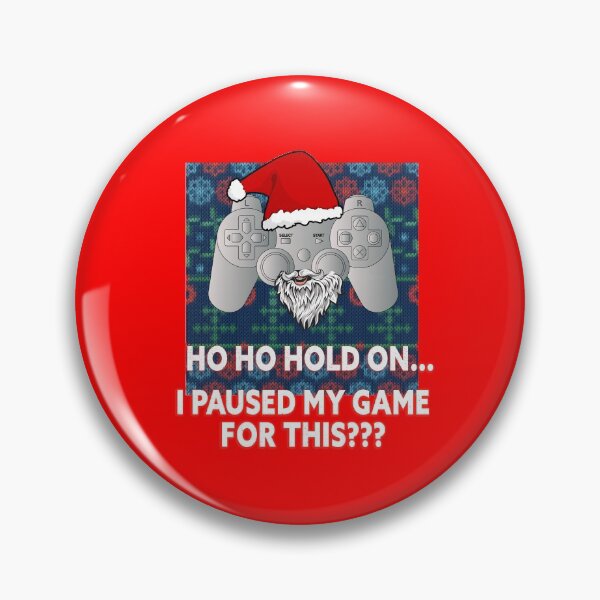 Item preview, Santa Claus Hat Gamer Remote Ugly Christmas Sweater I Paused My Game For This | HO HO HOLD ON with Beard designed and sold by balbert3.