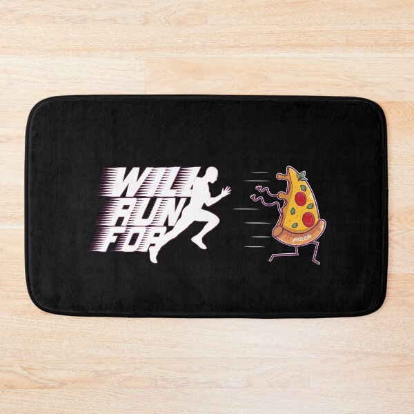 Item preview, Will Run For Pizza, funny idea gift for pizza lovers designed and sold by JUSTBEELEGANT.