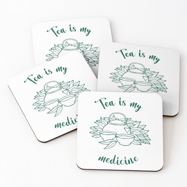Item preview, Tea is my medicine green on white designed and sold by Misschemical.