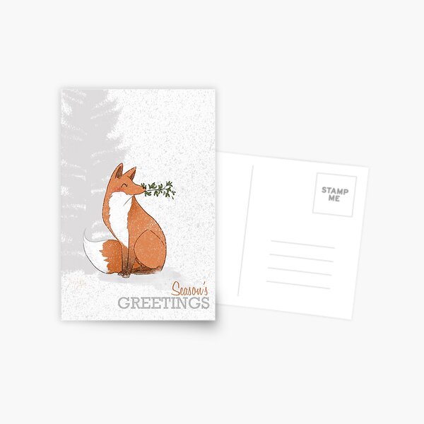 Foxy Season's Greetings Postcard