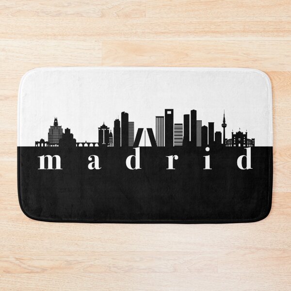 Item preview, minimalist madrid skyline black and white color block  designed and sold by neopop.