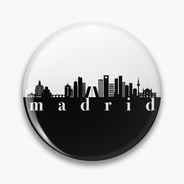 Item preview, minimalist madrid skyline black and white color block  designed and sold by neopop.