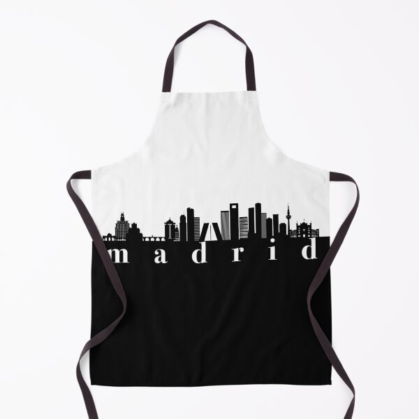 Item preview, minimalist madrid skyline black and white color block designed and sold by neopop.