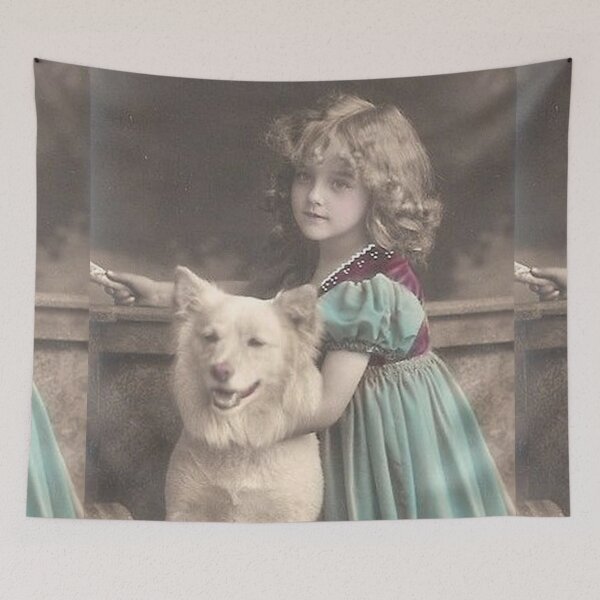 Item preview, Vintage dog cute photo girl Dogs retro pet  designed and sold by Coolstuff4you71.