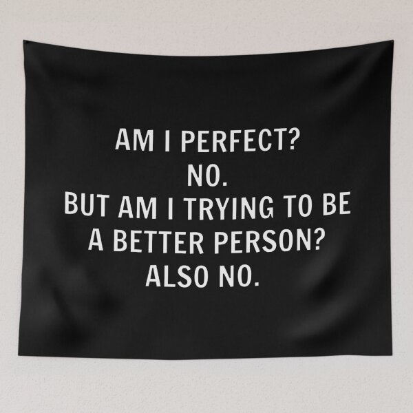 Item preview, AM I PERFECT  NO BUT AM I TRYING TO BE A BETTER PERSON ALSO NO designed and sold by Inspirationmotivation.