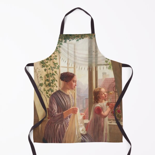 Item preview, Interiör med mor och dotter vid fönster designed and sold by brushandframes.