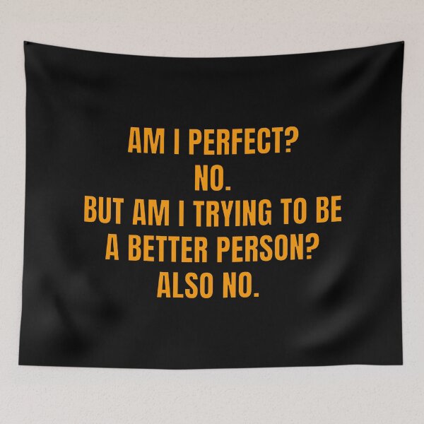Item preview, AM I PERFECT  NO BUT AM I TRYING TO BE A BETTER PERSON ALSO NO designed and sold by Inspirationmotivation.