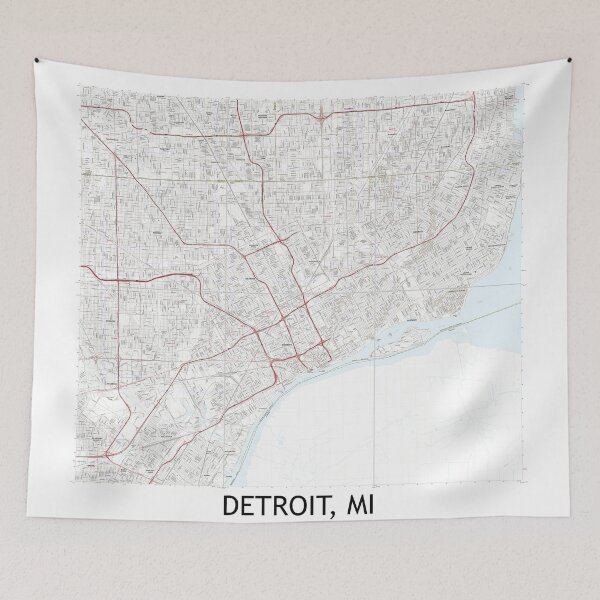 Item preview, Detroit, MI Hexadic Topographical Map Clean designed and sold by PGHPhotoCo.