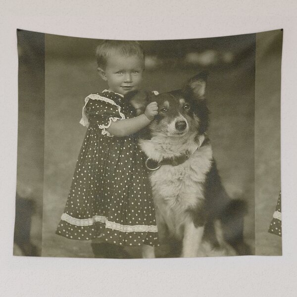 Item preview, Vintage dog cute photo girl Dogs retro pet  designed and sold by Coolstuff4you71.