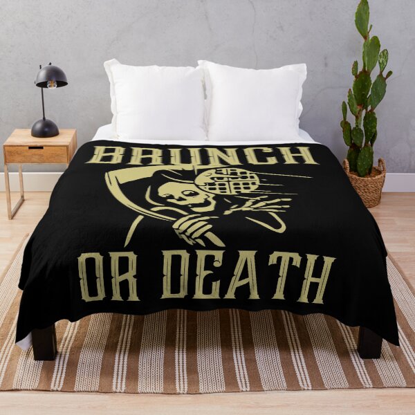 Item preview, Brunch Or Death, Grim Reaper designed and sold by printify.