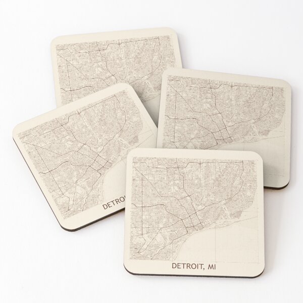 Item preview, Detroit, MI Vintage mapa topográfico hexagonal designed and sold by PGHPhotoCo.
