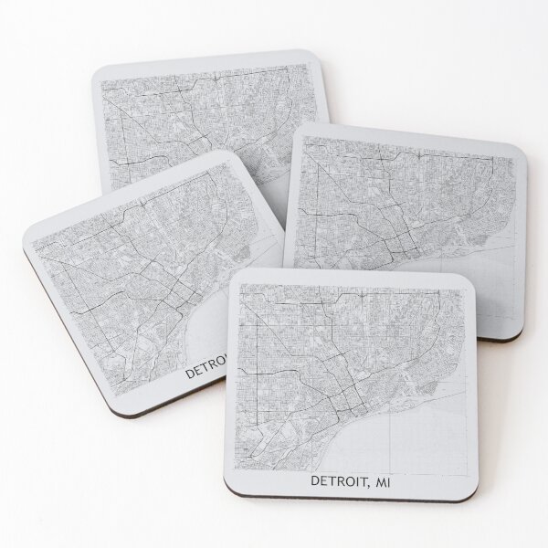 Item preview, Detroit, MI Hexadic Topographical Map Grey designed and sold by PGHPhotoCo.
