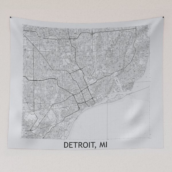 Item preview, Detroit, MI Hexadic Topographical Map Grey designed and sold by PGHPhotoCo.