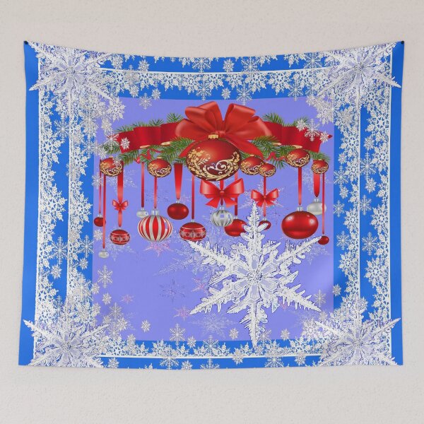 Item preview, ,WINTER HOLIDAY ORNAMENTS & SNOWFLAKES ABSTRACT ON BLUE ART designed and sold by sharlesart.