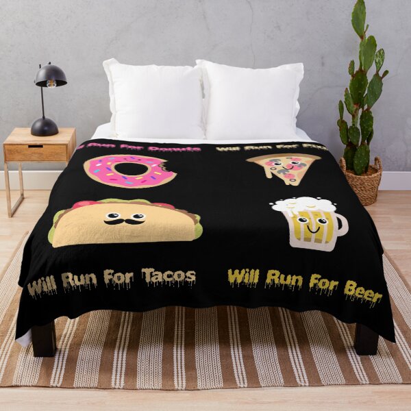 Item preview, will run for pizza - will run for donuts - will run for tacos - will run for beer designed and sold by ZenCloak.