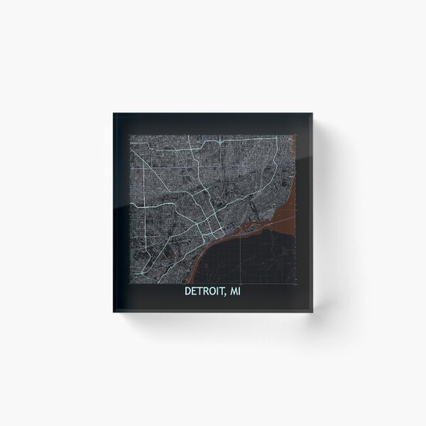 Item preview, Detroit, MI Hexadic Topographical Map Dark designed and sold by PGHPhotoCo.