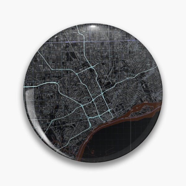 Item preview, Detroit, MI Hexadic Topographical Map Dark designed and sold by PGHPhotoCo.