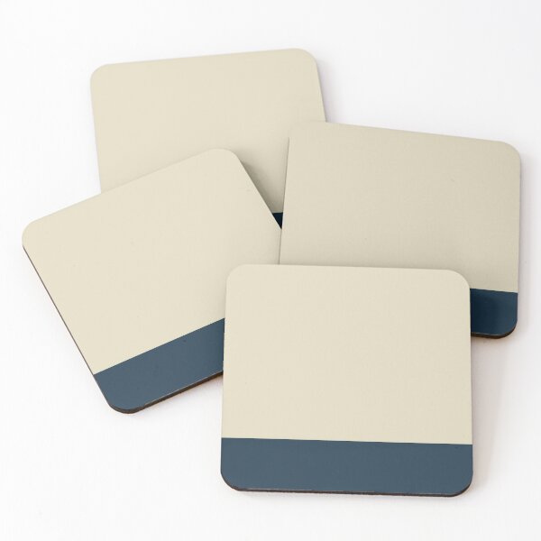 Item preview, Minimalist Color Block Striped Solid in Cream Beige and Navy Blue designed and sold by kierkegaard.