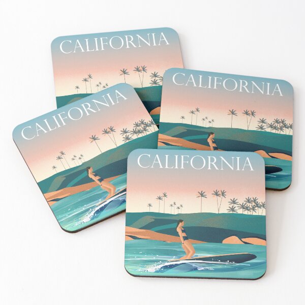 Item preview, California surf travel poster designed and sold by Arctic frame studio.