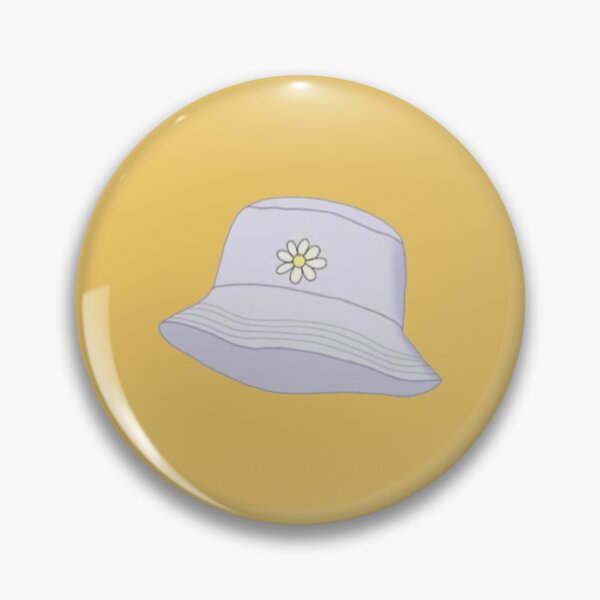 Item preview, white bucket hat with daisy designed and sold by MissDesigner.