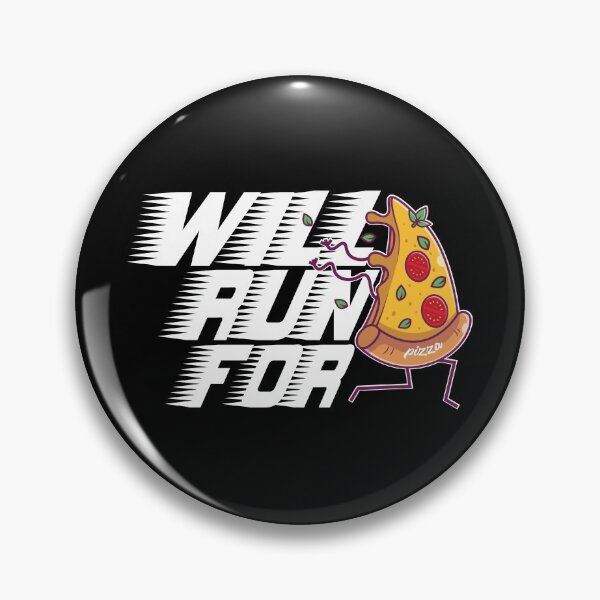 Item preview, Will Run For Pizza, funny idea gift for pizza lovers designed and sold by JUSTBEELEGANT.