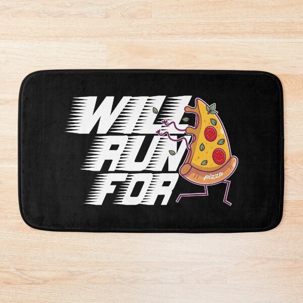 Item preview, Will Run For Pizza, funny idea gift for pizza lovers designed and sold by JUSTBEELEGANT.