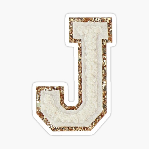 Preppy White Varsity Letter J Sticker for Sale by ktp100