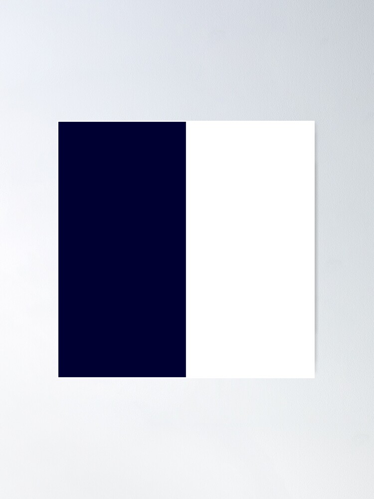 "Navy Blue And White Half And Half" Poster for Sale by rewstudio
