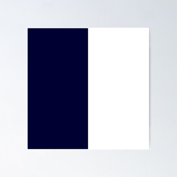 "Navy Blue And White Half And Half" Poster for Sale by rewstudio