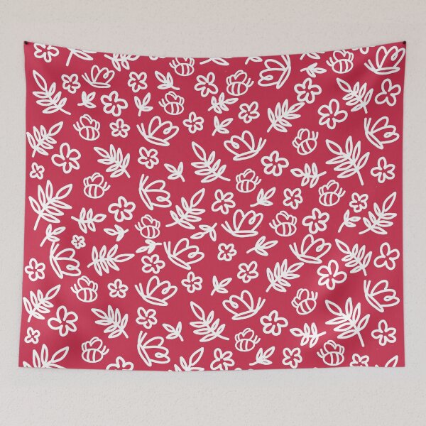 Artikelvorschau, Nature Doodle Pattern Rot entworfen und verkauft von Kittys-Art.