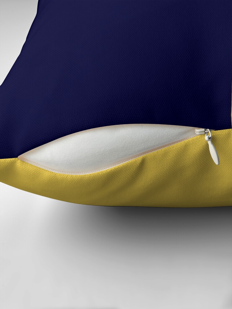 Navy Blue And Mustard Yellow Half And Half Pillow for Sale by rewstudio Redbubble