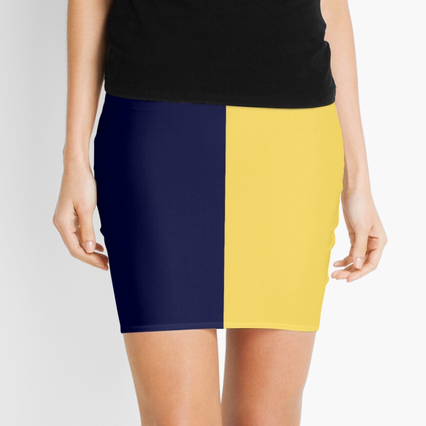 Navy blue 2025 skirt yellow