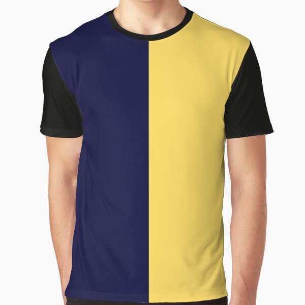 Blue and shop yellow t shirt