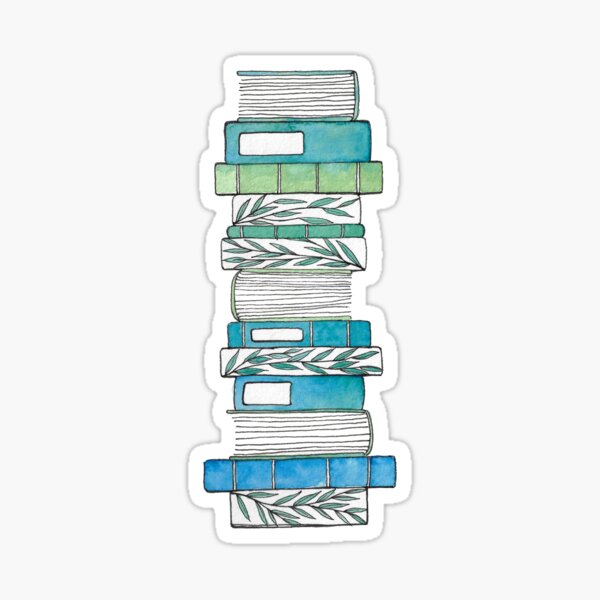 Item preview, Aqua Botanical Book Stack designed and sold by Emma Mildred Cowell.