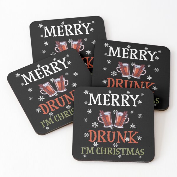 Item preview, Merry Drunk I'm Christmas mulled wine & snowflakes designed and sold by FalkDania.