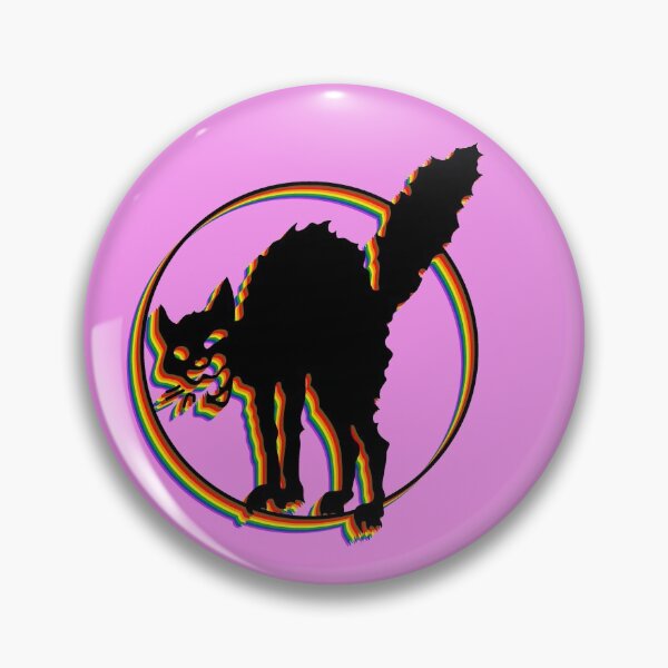 Item preview, Gay Pride Anarcho-syndicalist Cat Symbol Over the Heart designed and sold by Kole's Designs.