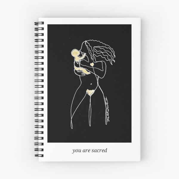 Item preview, Beautiful Bodies you are sacred mother and child line art designed and sold by orangerinka.