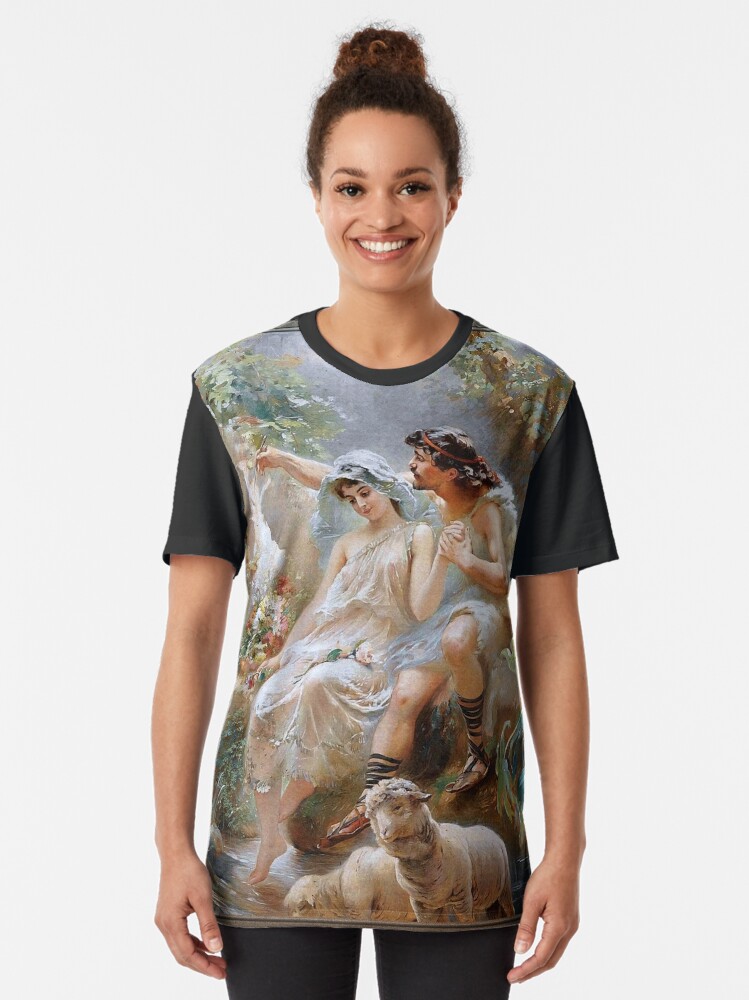 Thumbnail 2 of 5, Graphic T-Shirt, An Allegorical Scene by Konstantin Makovsky Old Masters Reproduction designed and sold by xzendor7.