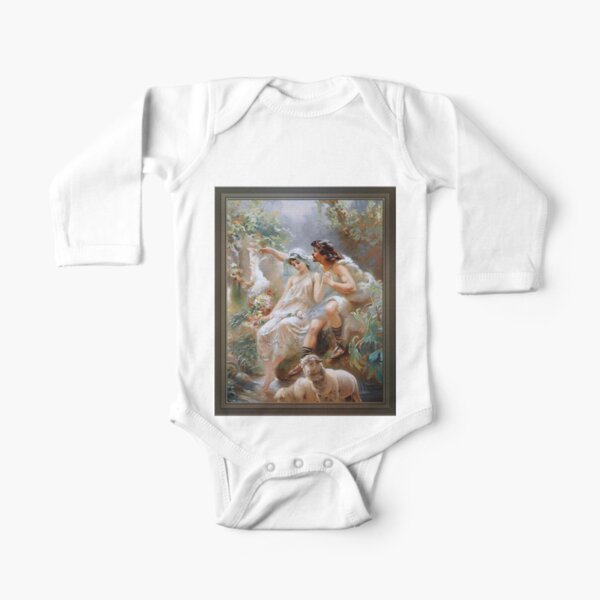 An Allegorical Scene by Konstantin Makovsky Old Masters Reproduction Long Sleeve Baby One-Piece