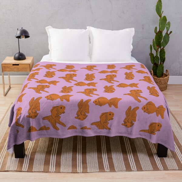 Item preview, Meh Goldfish pink background designed and sold by Salem Scribbles.