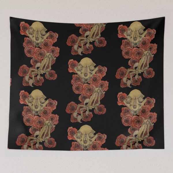 Item preview, Cat and Roses designed and sold by onyxoracle.