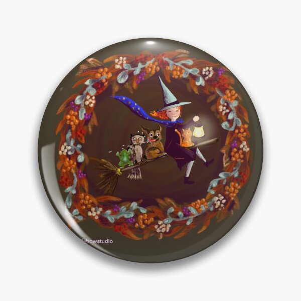Item preview, Flying Witch In A Wreath designed and sold by RainbowStudio.