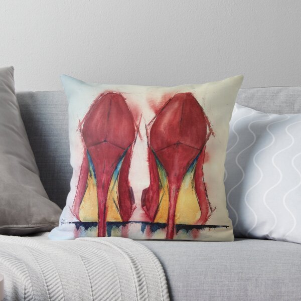 Red Shoes - Girls' Best Friends Throw Pillow