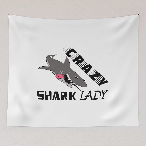 Item preview, CRAZY SHARK LADY FUNNY ITEMS. designed and sold by safiel5.