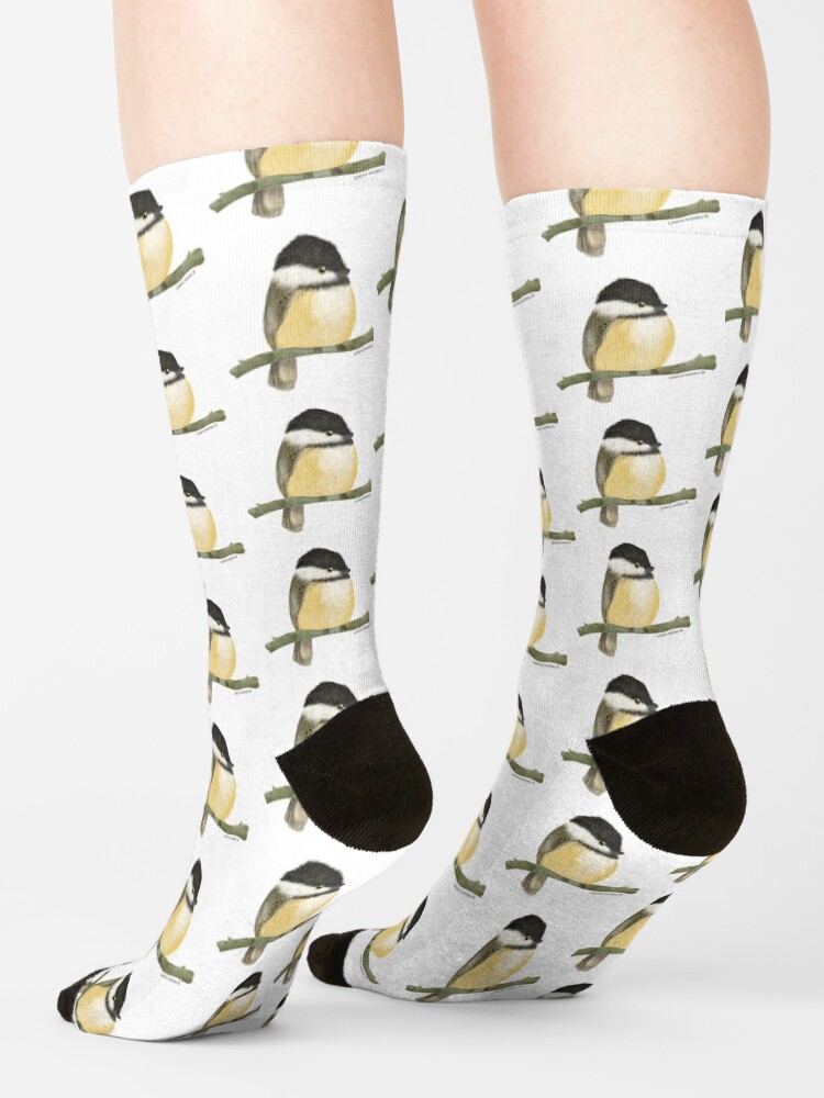 Alternate view of Black capped chickadee bird Socks