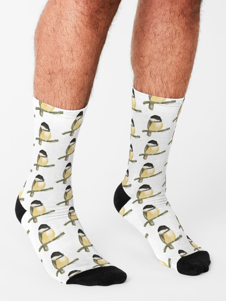 Alternate view of Black capped chickadee bird Socks