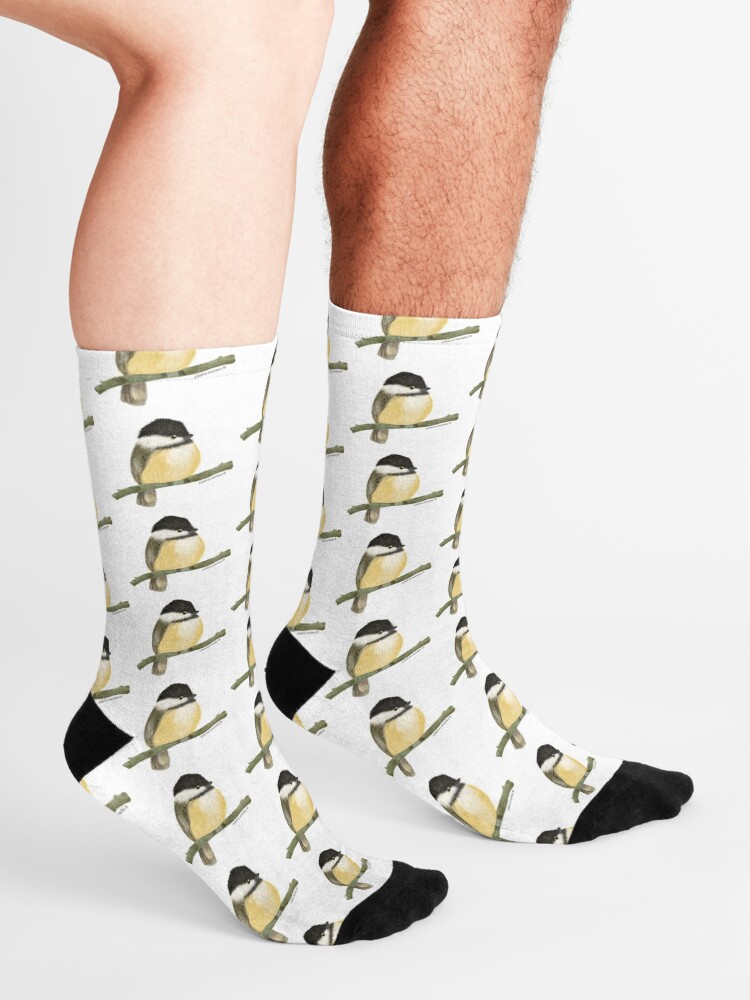 Alternate view of Black capped chickadee bird Socks